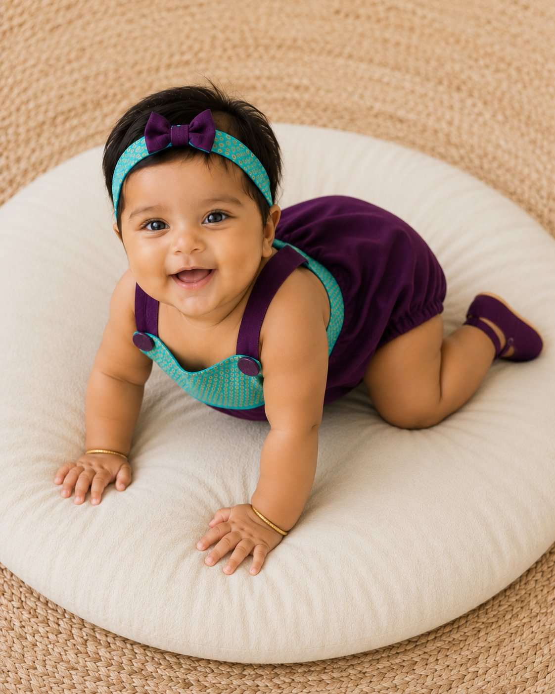 Soft Silk Baby Romper – Royal Purple
