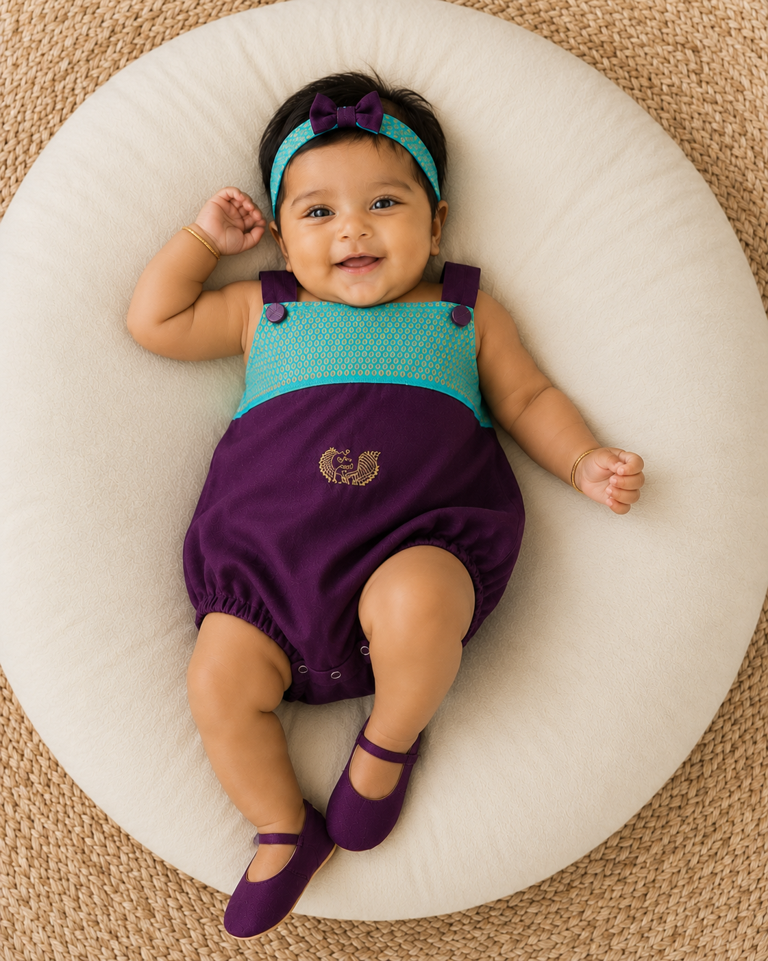 Soft Silk Baby Romper – Royal Purple