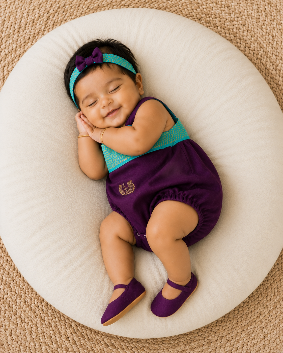 Soft Silk Baby Romper – Royal Purple