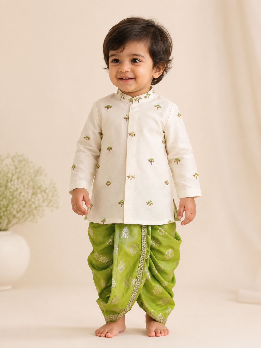 Classic Pista Kurta Dhoti Set