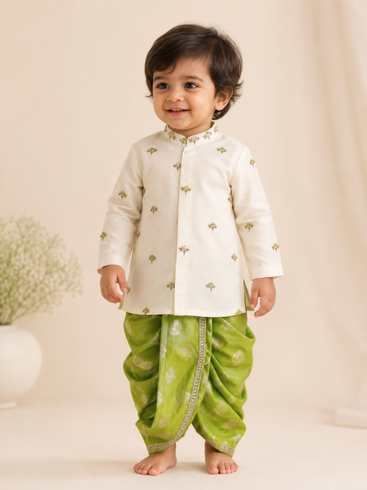 Classic Pista Kurta Dhoti Set