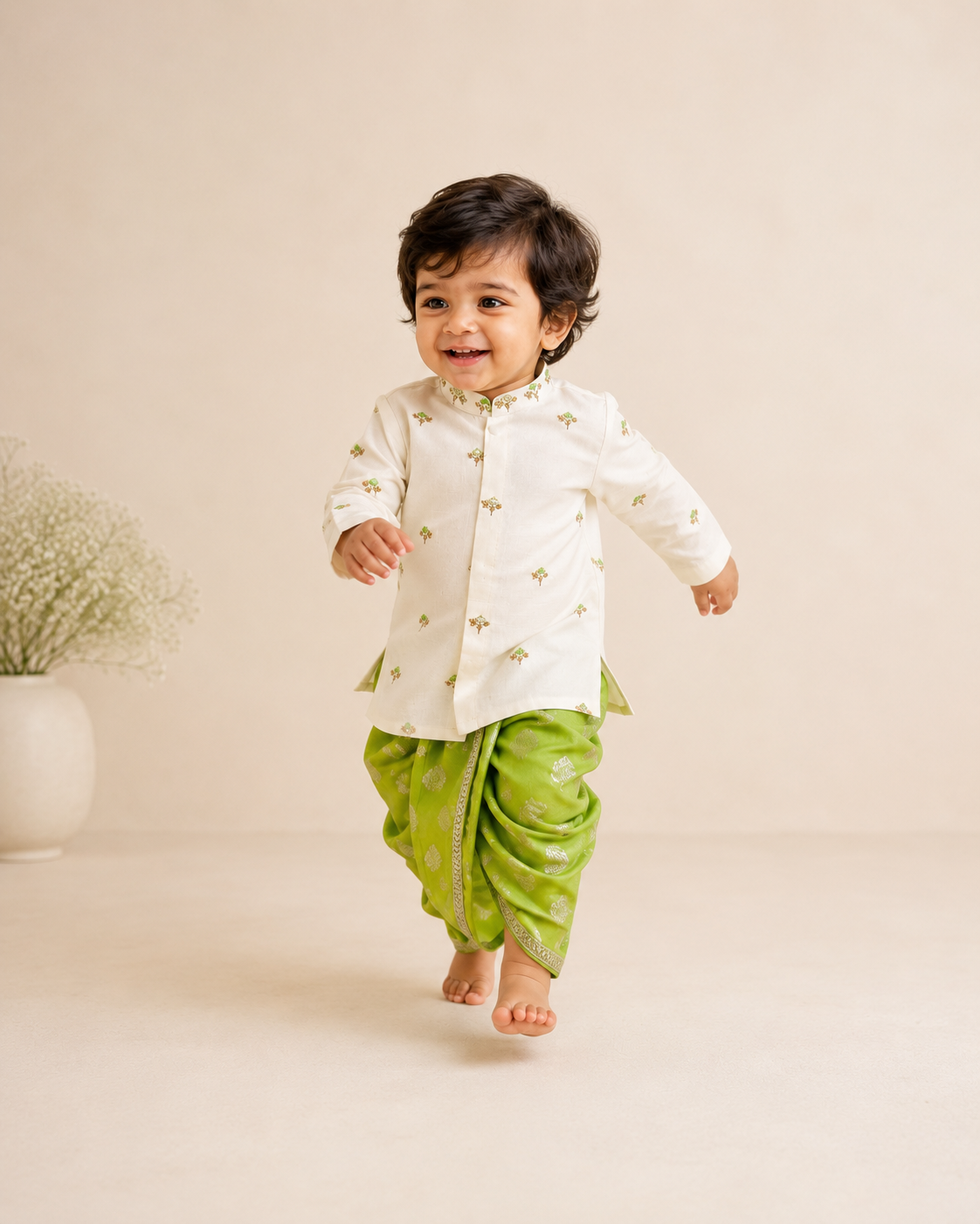 Classic Pista Kurta Dhoti Set
