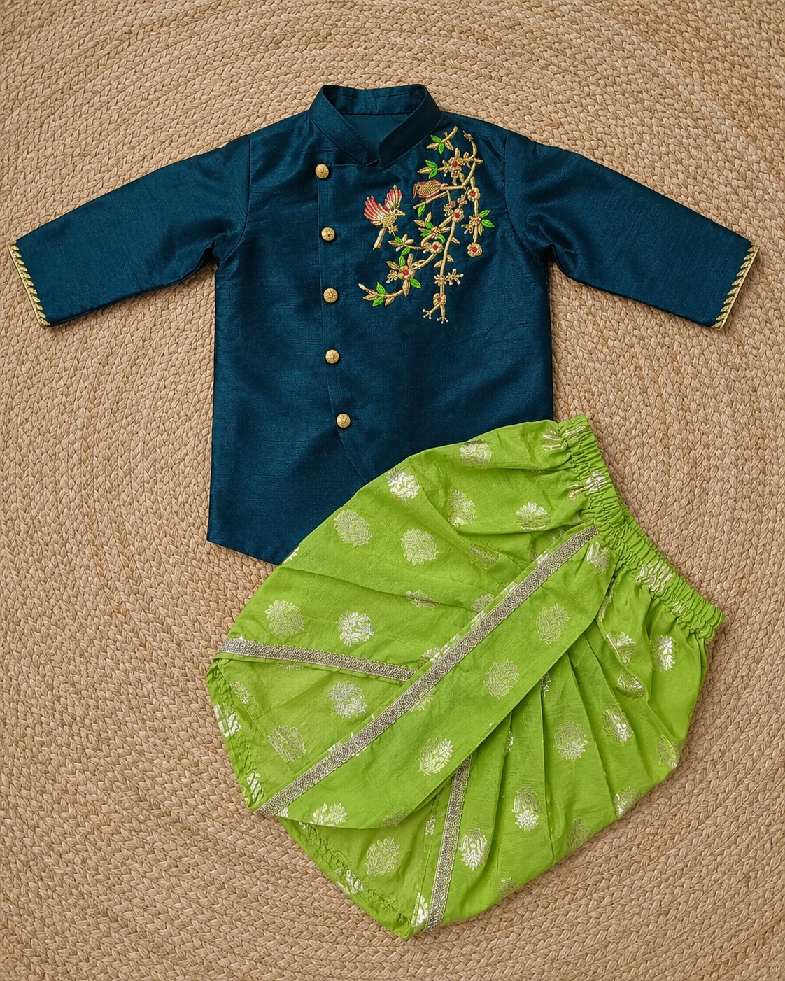 Royal Bird Dhoti Set
