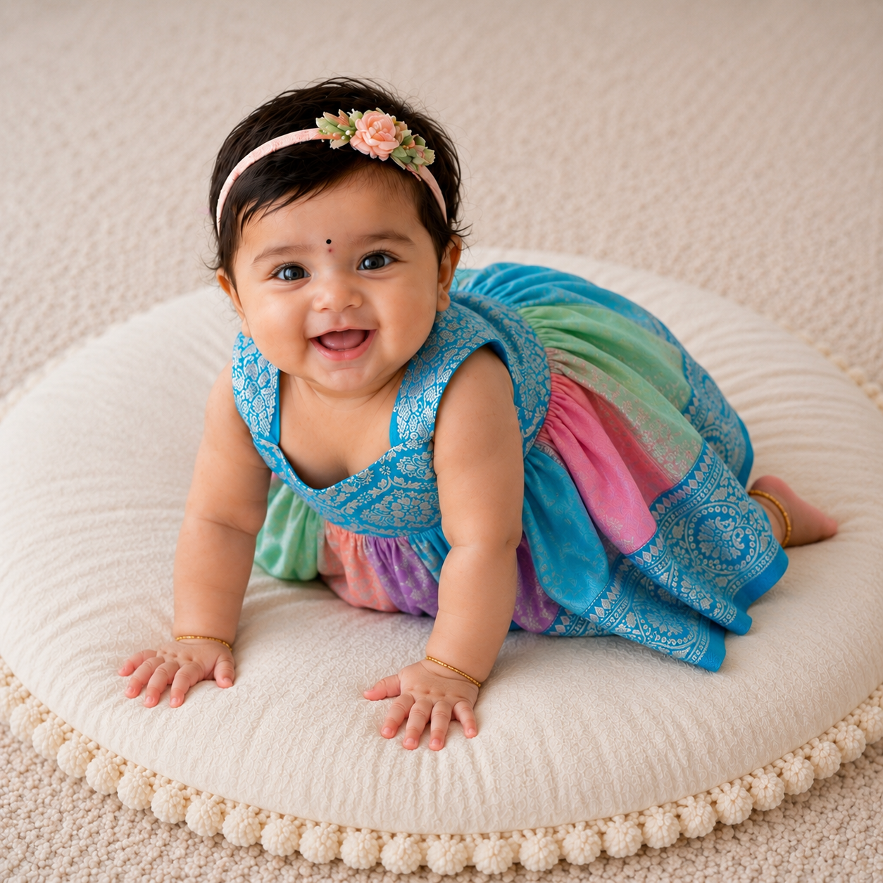 Joyful baby frock.