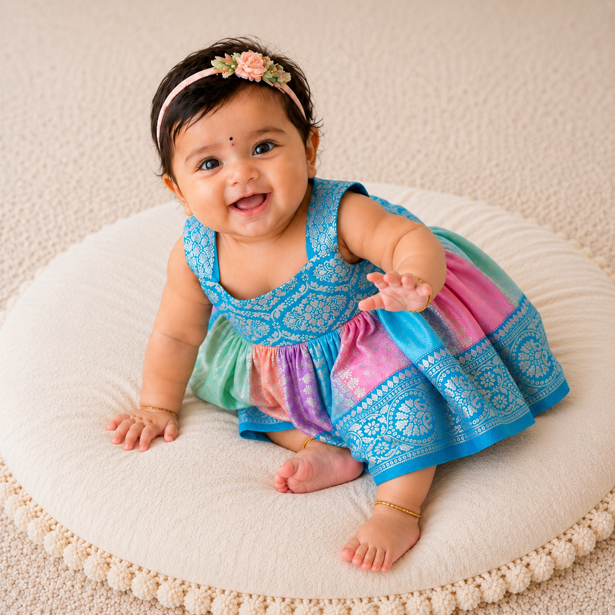 Joyful baby frock.