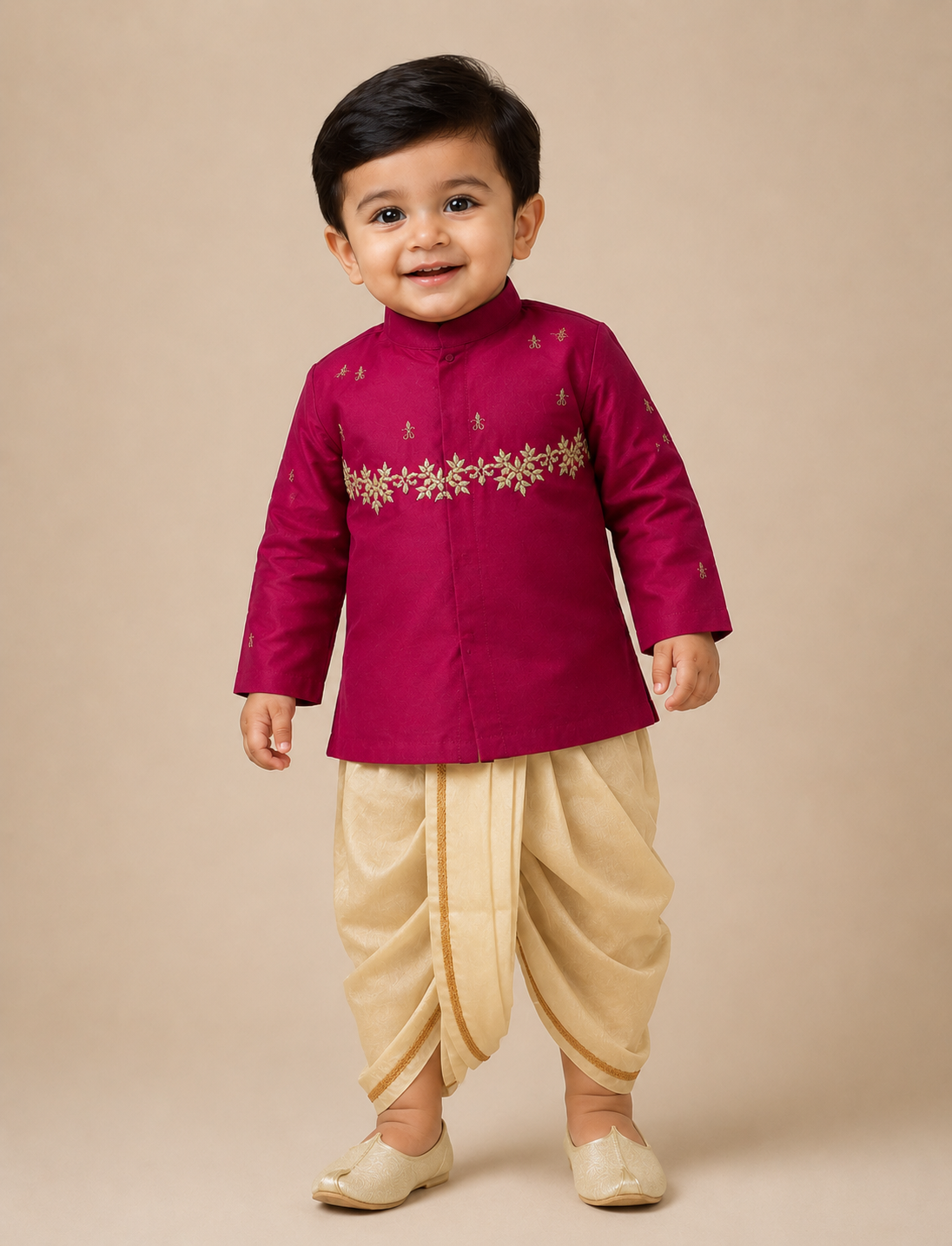 Royal Pink Dhoti Set
