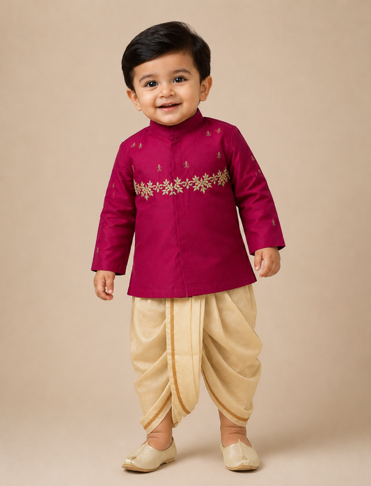 Royal Pink Dhoti Set