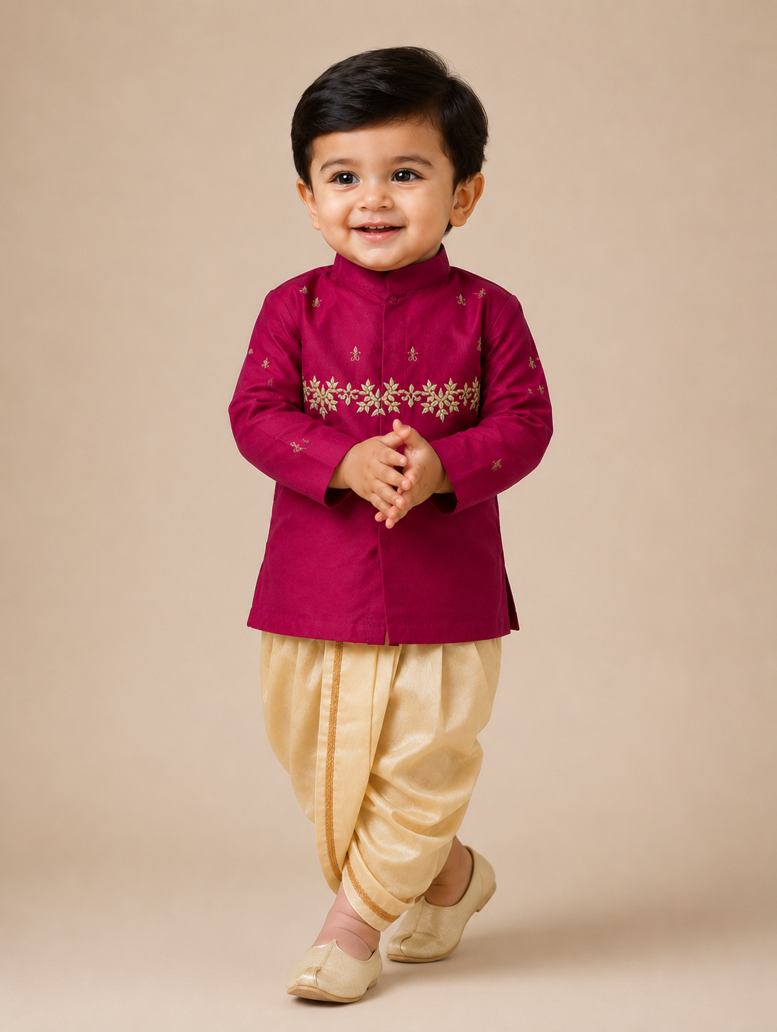 Royal Pink Dhoti Set