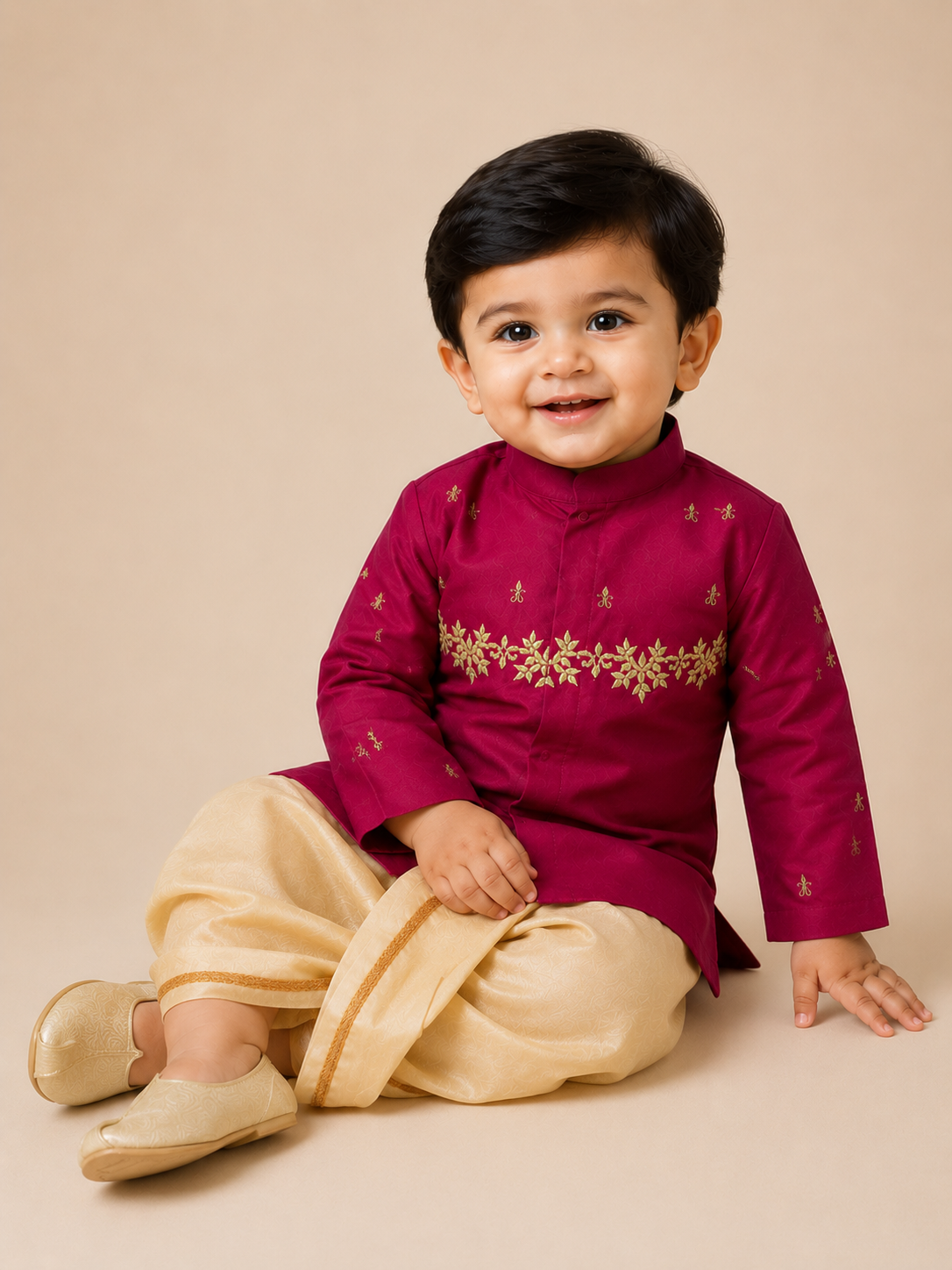Royal Pink Dhoti Set
