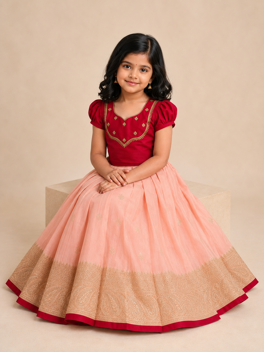 Peach Bloom Festive Lehenga Set