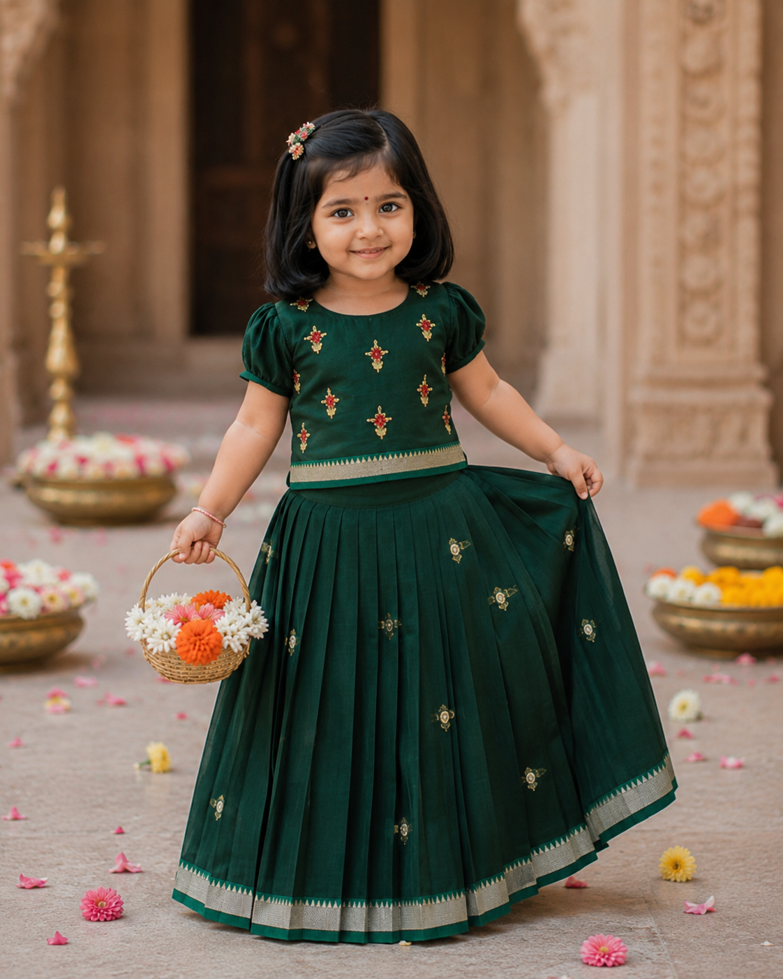 Naira lehenga set - Green