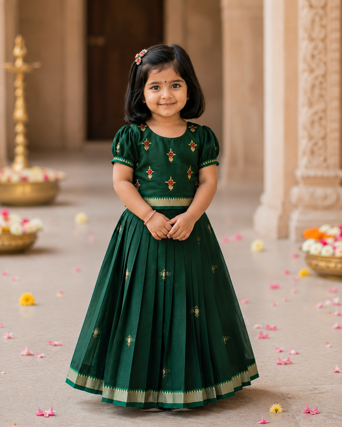 Naira lehenga set - Green