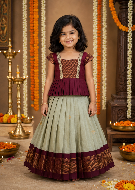 SITA-Maroon Lehenga Set
