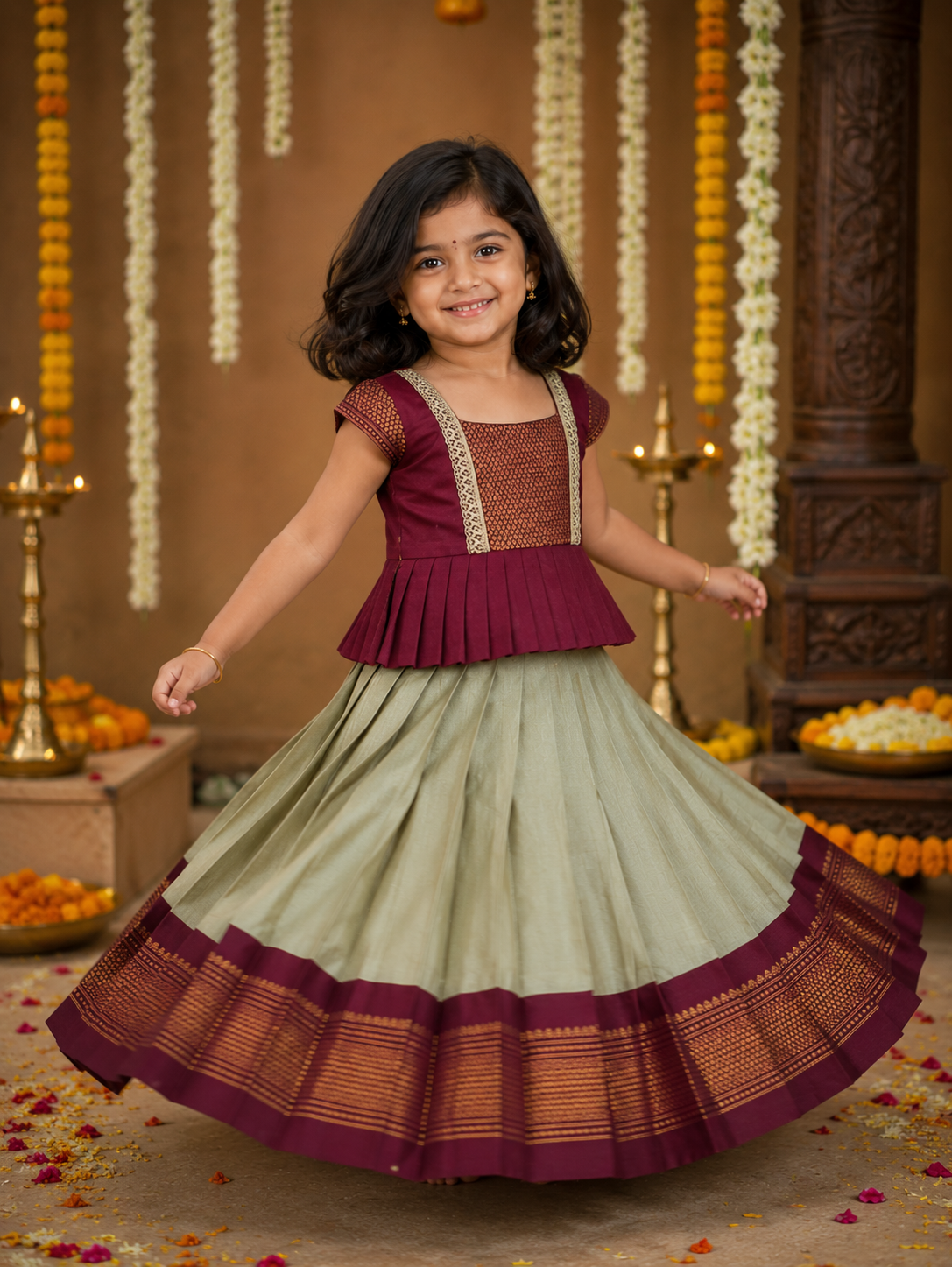 SITA-Maroon Lehenga Set