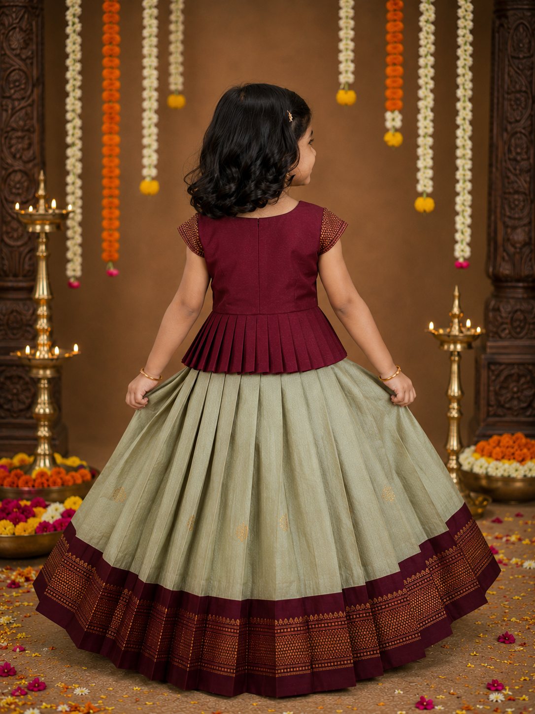 SITA-Maroon Lehenga Set