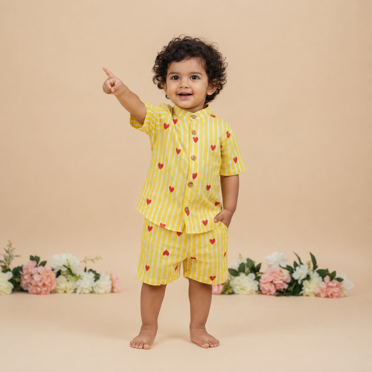 Little Hearts Co-ord Set (yellow)