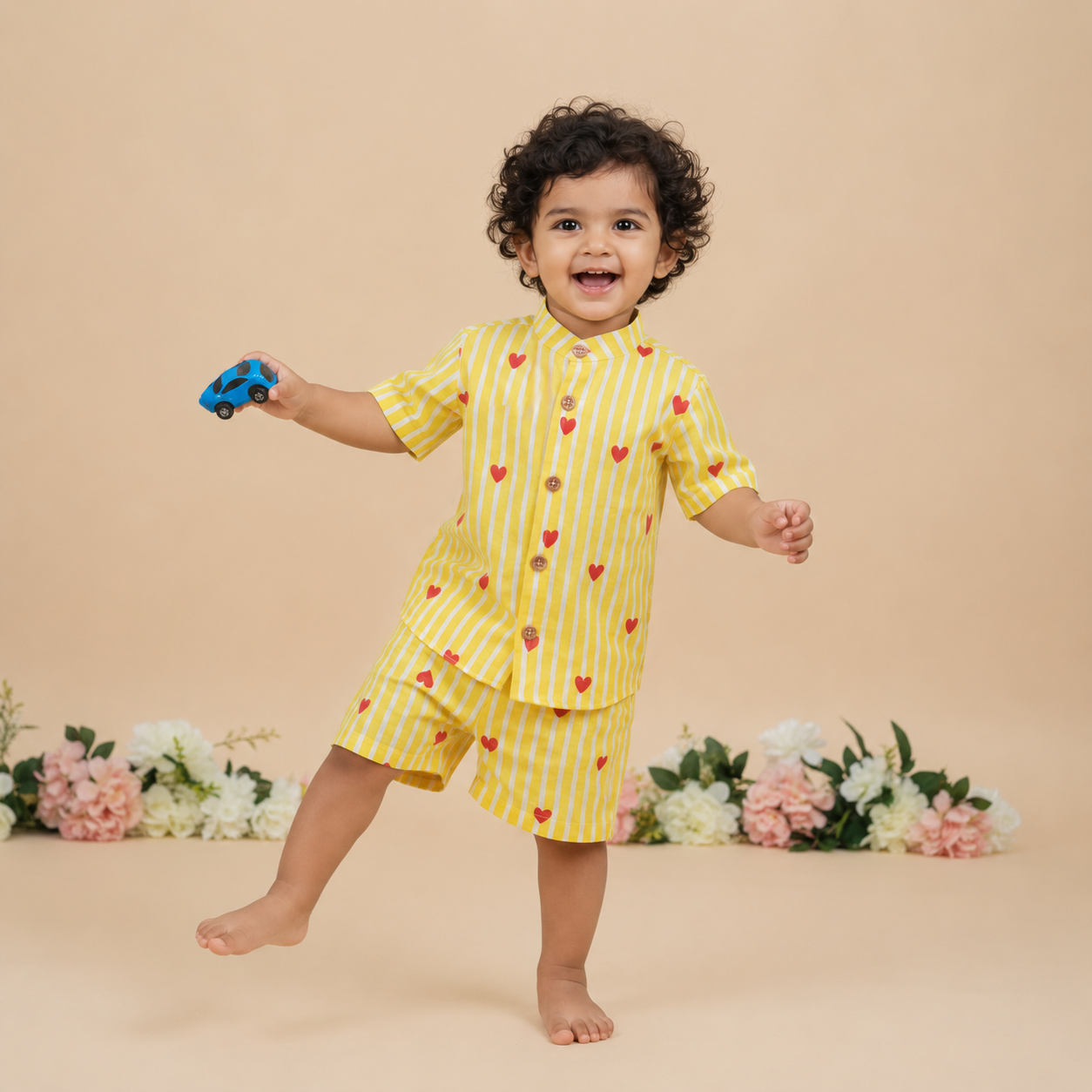 Little Hearts Co-ord Set (yellow)
