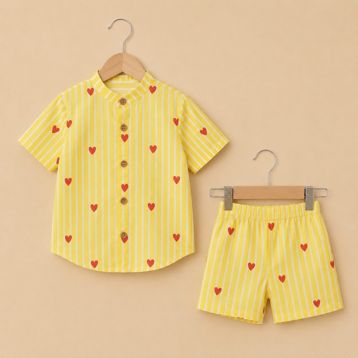 Little Hearts Co-ord Set (yellow)
