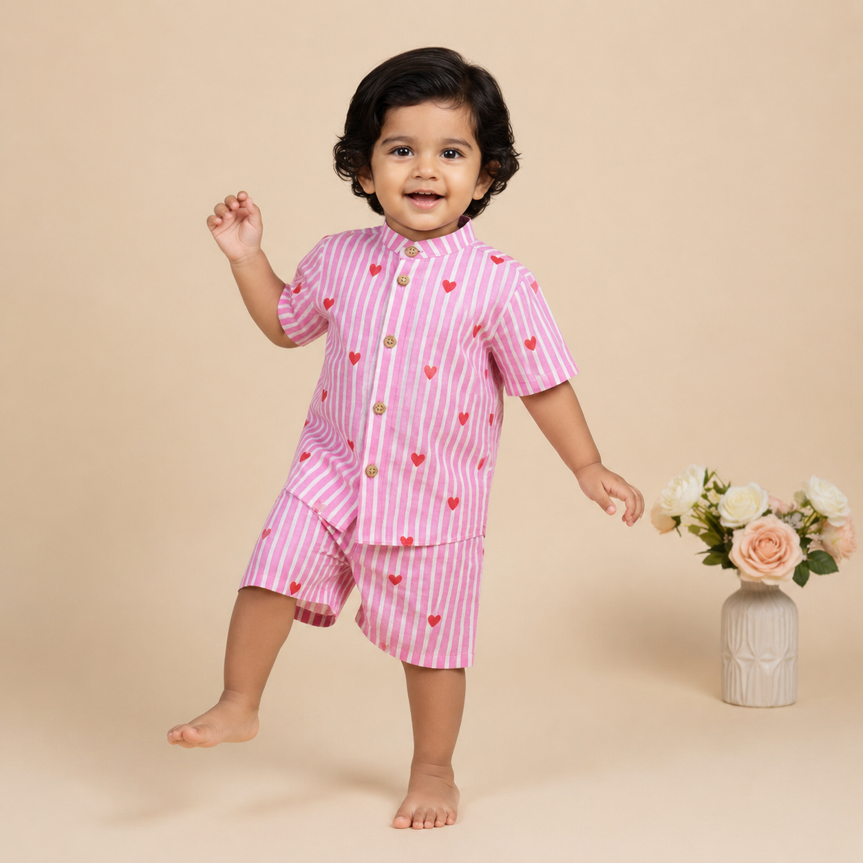 Little Hearts Co-ord Set (pink)