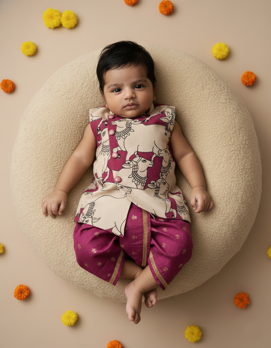 kalamkari mini dhothi set