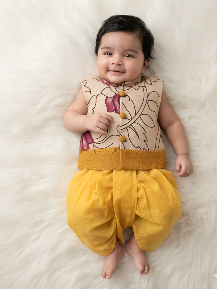 Kalamkari kurta Set - yellow