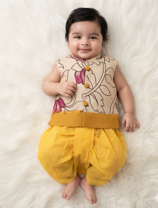 Kalamkari kurta Set - yellow