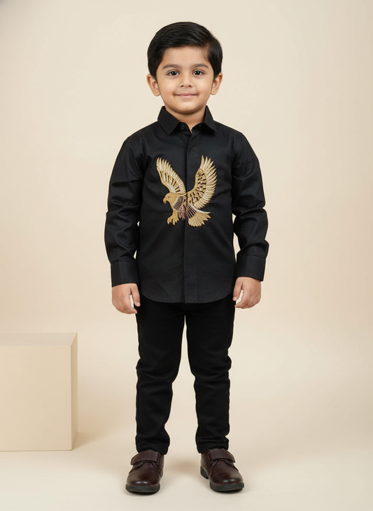 Black Eagle Embroidery Shirt