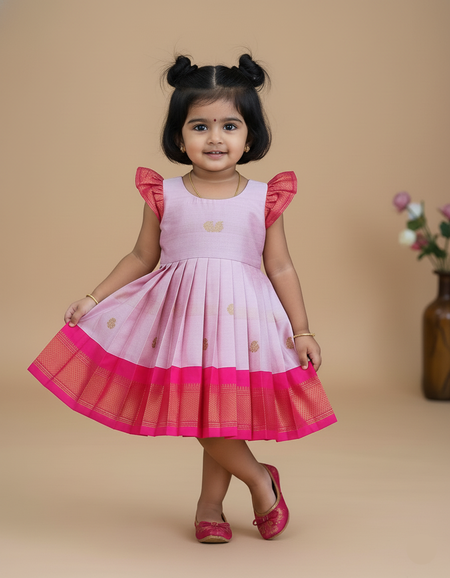 Sita Pleated Frock – pink