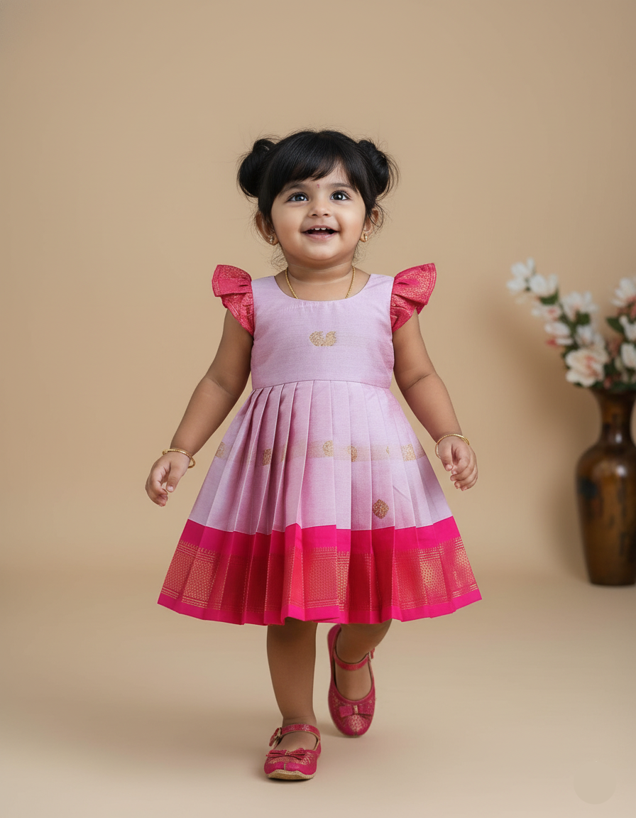 Sita Pleated Frock – pink