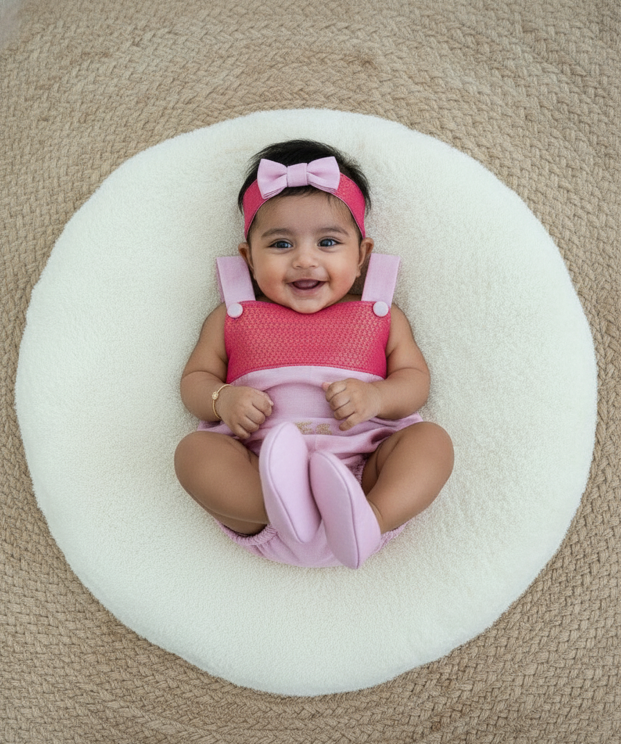 Soft Silk Baby Romper – Baby Pink