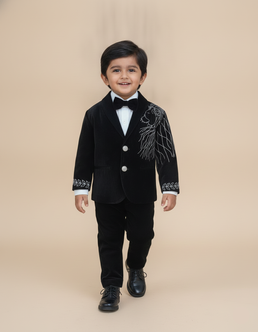 Royal Lion Velvet Suit Set