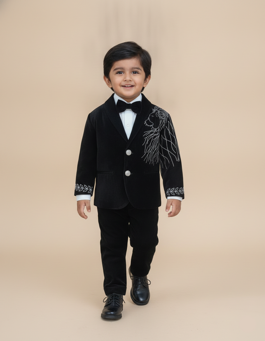 Royal Lion Velvet Suit Set