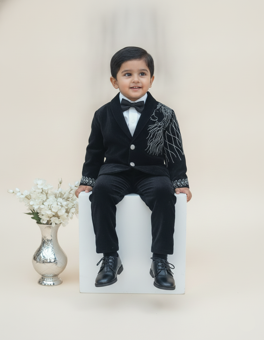 Royal Lion Velvet Suit Set