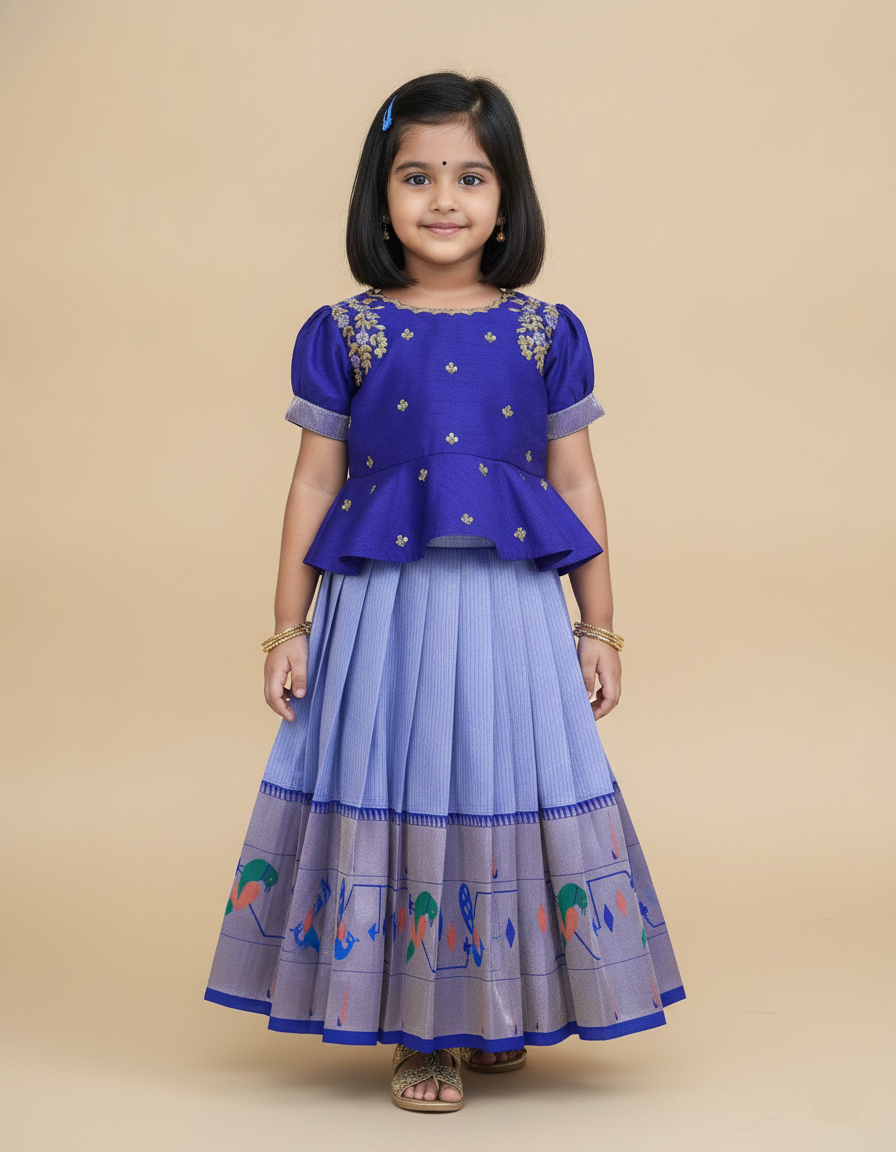 Paithani Lehenga Set -Lavender