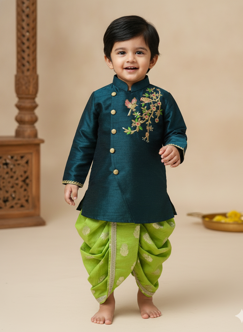 Royal Bird Dhoti Set