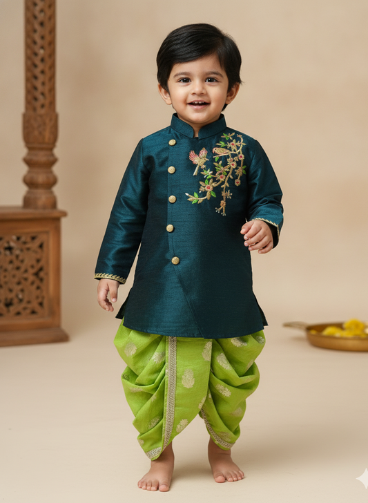 Royal Bird Dhoti Set
