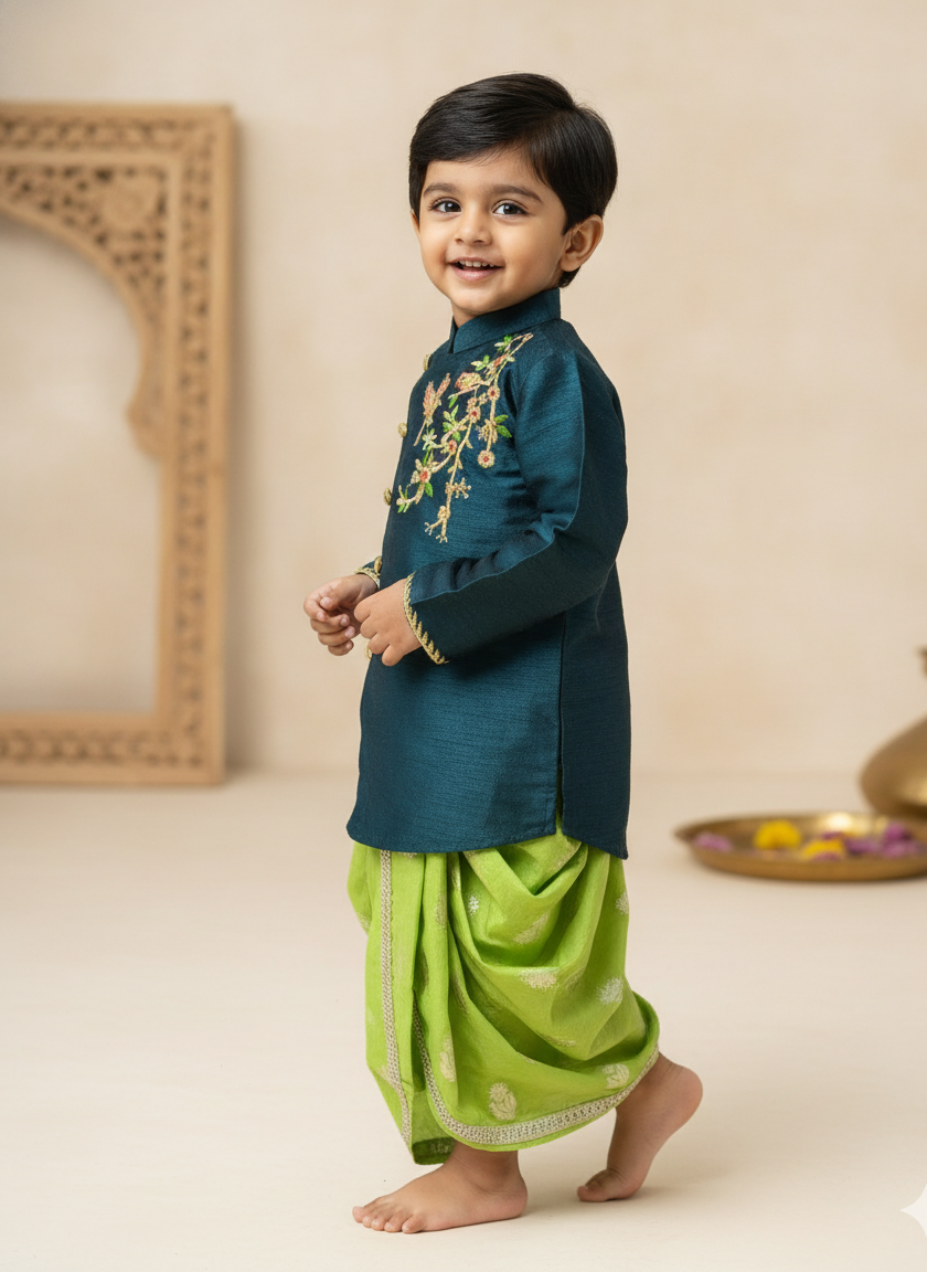 Royal Bird Dhoti Set