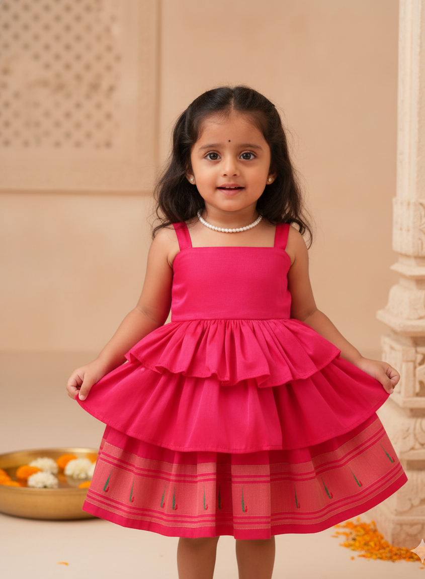 Pink Layered frock