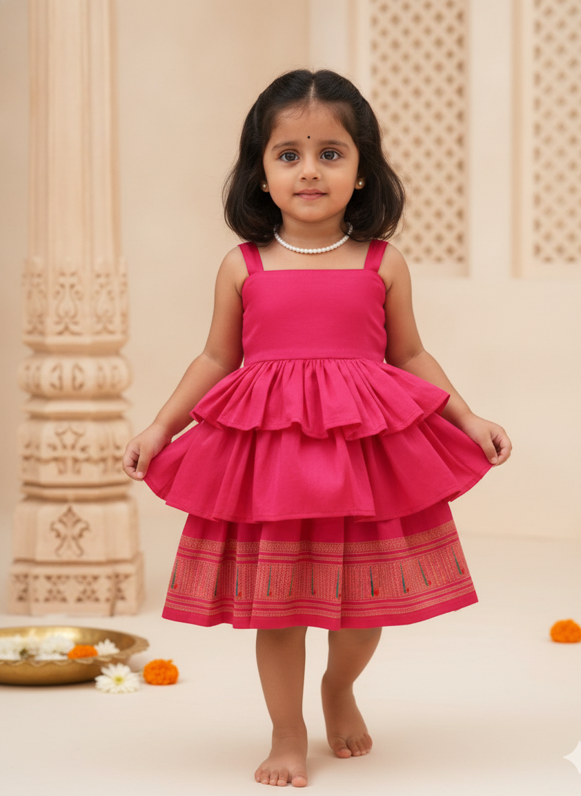 Pink Layered frock