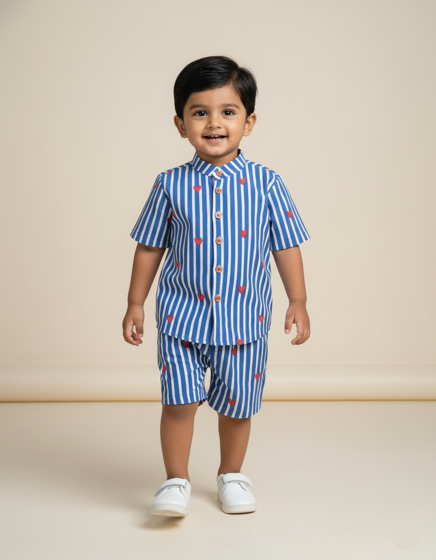 Little Hearts Co-ord Set (blue)