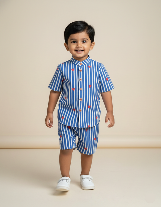 Little Hearts Co-ord Set (blue)