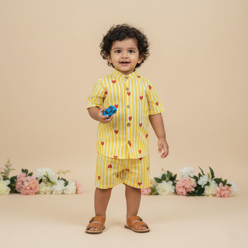 Little Hearts Co-ord Set (yellow)