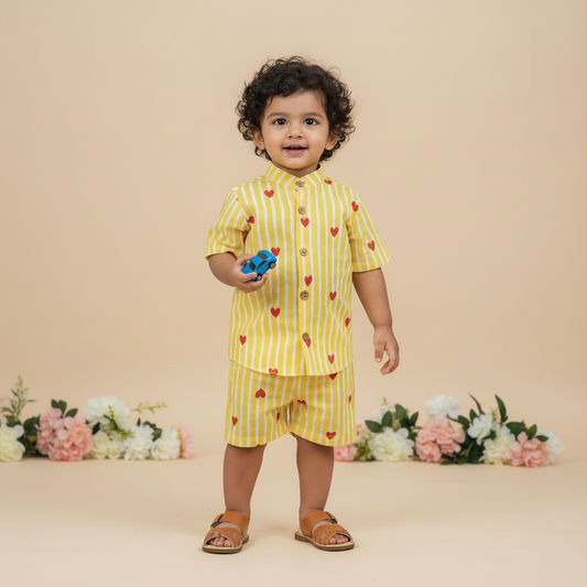 Little Hearts Co-ord Set (yellow)