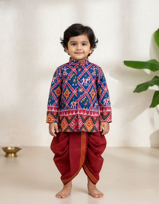Royal Patola Dhoti Set