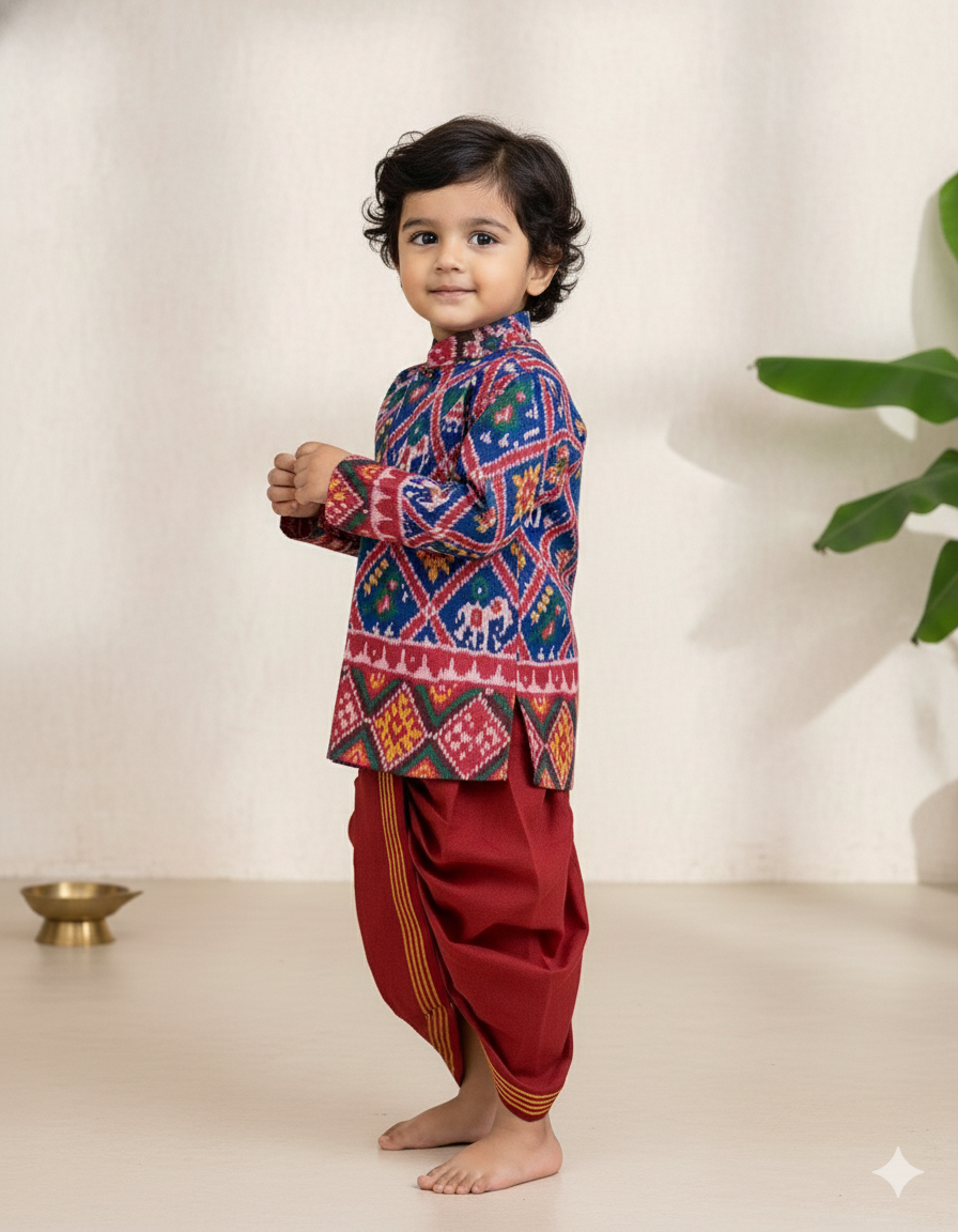 Royal Patola Dhoti Set