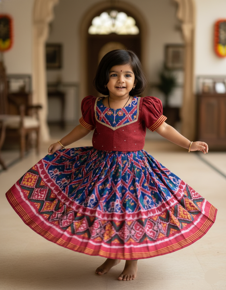 Patola Lehenga Set - Royal Blue