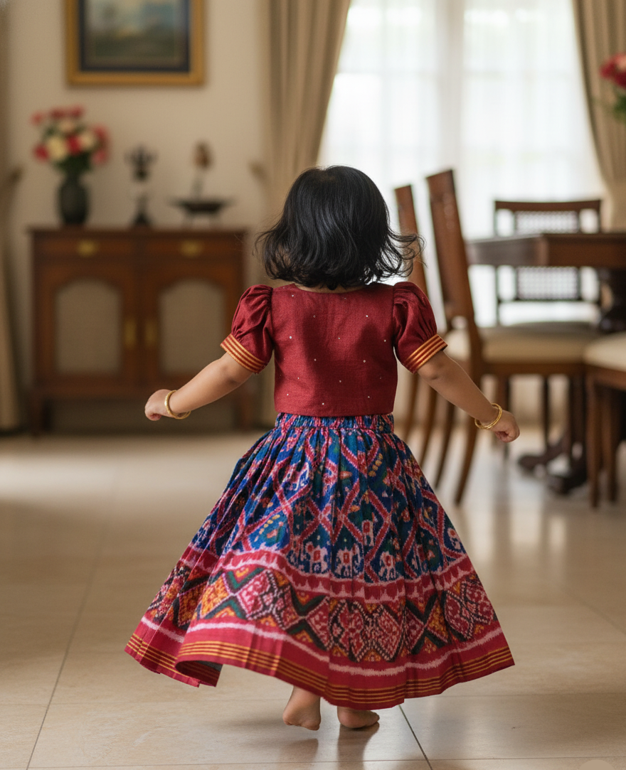 Patola Lehenga Set - Royal Blue