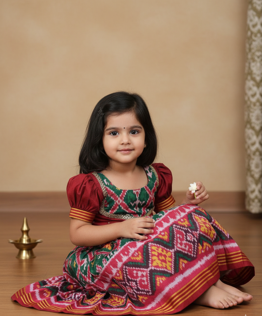 Patola Lehenga Set - Green