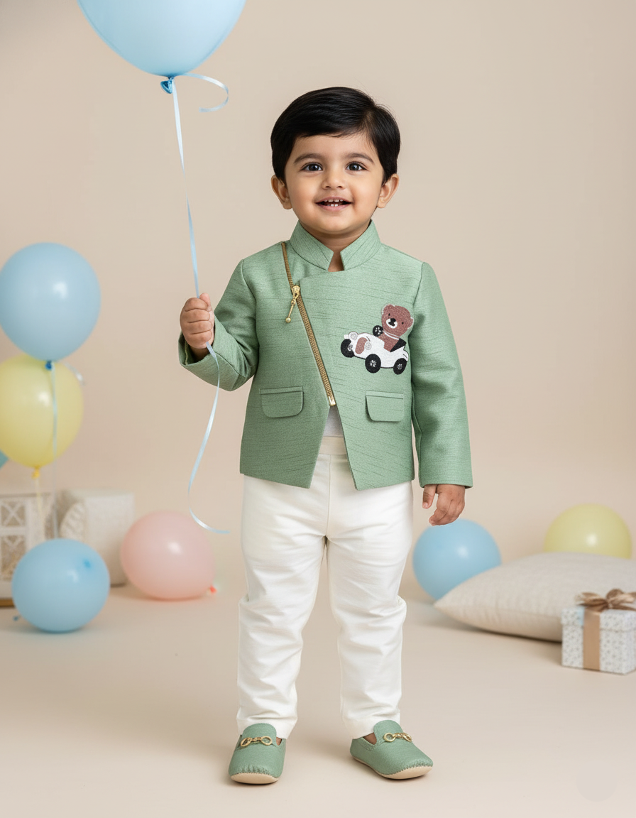 Pastel Mint Teddy Birthday Set