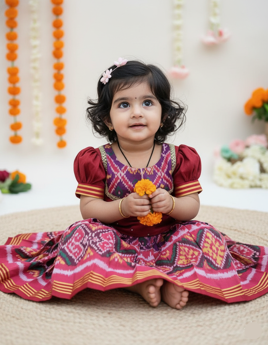 Patola Lehenga Set - purple